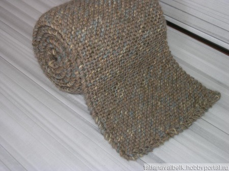 Вязаный шарф унисекс широкий теплый меланжевый ручной работы на заказ