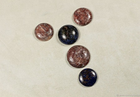 Комплект камней "Космическая сага", дюмортьерит и авантюрин ручной работы на заказ