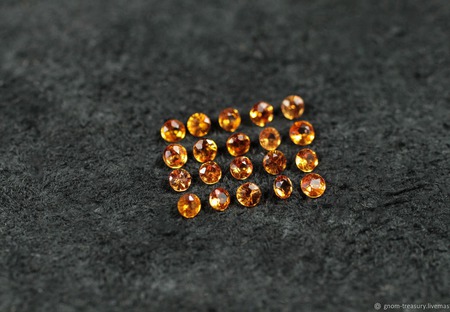 Комплект мандариновых сапфиров "Новогодний", сет из 20 камней ручной работы на заказ