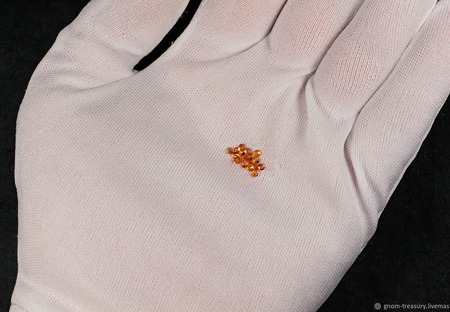 Комплект мандариновых сапфиров "Новогодний", сет из 20 камней ручной работы на заказ