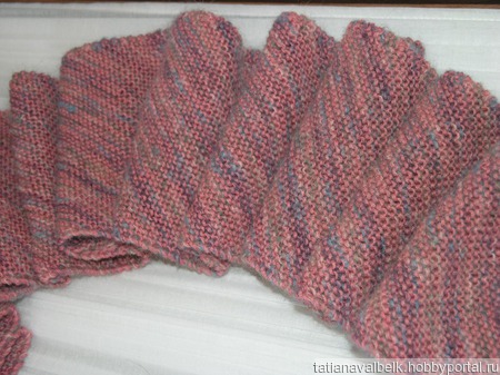 Вязаный шарф шарфик розовый меланж ручной работы на заказ