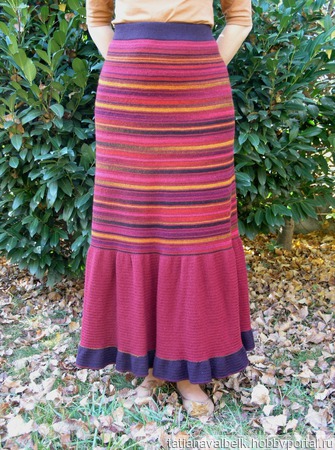 Вязаная юбка длинная теплая "Барыня-Боярыня" годе ручной работы на заказ