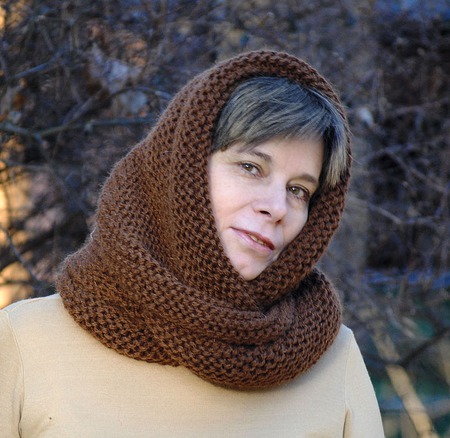 Очень теплый снуд-шарф  "Корица" (шерсть) ручной работы на заказ