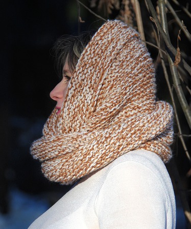 Очень теплый снуд-шарф меланж " Комфортный"  (полушерсть) ручной работы на заказ
