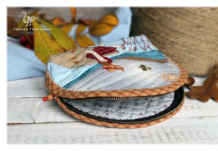 Косметичка из ткани "Осень" ручной работы на заказ