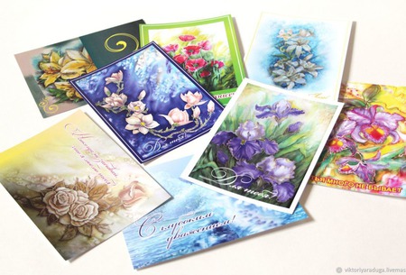 Набор авторских открыток "Батик" ручной работы на заказ