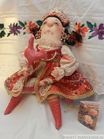 Кукла интерьерная текстильная "Царевна-Несмеяна" ручной работы на заказ