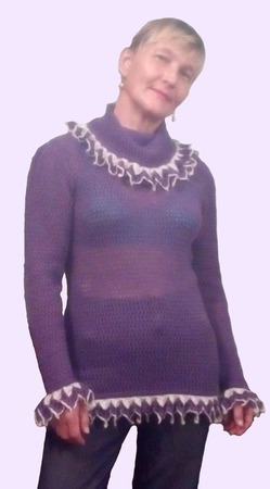 Женский , вязанный пуловер" EZHEVICHKA " ручной работы на заказ