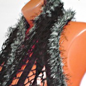 Черный вязаный крючком шарф ручной работы "Чернобурка"