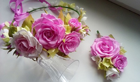Венок для невесты из роз Ручной работы ручной работы на заказ