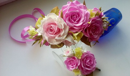 Венок для невесты из роз Ручной работы ручной работы на заказ