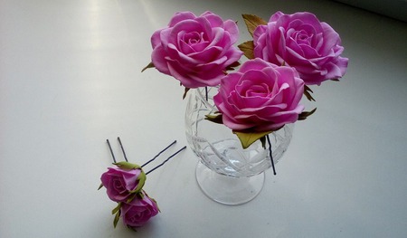 Набор шпилек для волос с розами ручной работы ручной работы на заказ