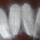 Тёплые варежки-рукавицы  пуховые,вязанные.