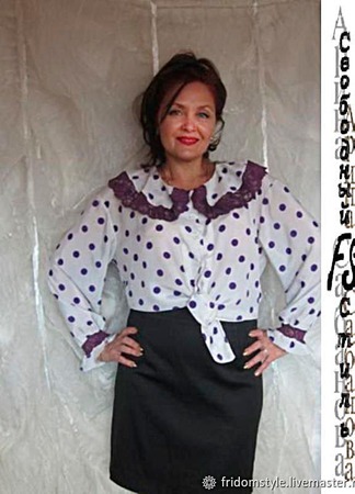 Шелковая блуза "Француженка" ручной работы на заказ