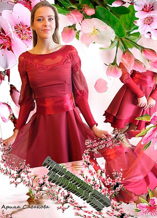 Платье на выпускной для настоящей принцессы "Малиновый бутон" ручной работы на заказ