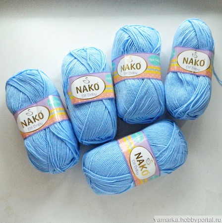 Nako Elit Baby, цвет 10305, голубой ручной работы на заказ