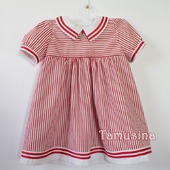 Платье для девочки "Морское" (красная и белая полоска)