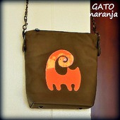 Женская кожаная сумка "Iquique" Оранжевый неоновый кот