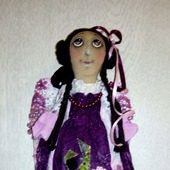 Интерьерная текстильная кукла-ангел "Сиреневое лето"
