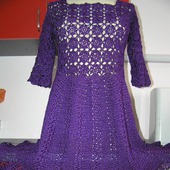 Фиолетовое платье крючком