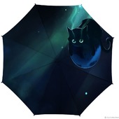 Зонт с росписью "Кот в ночи"