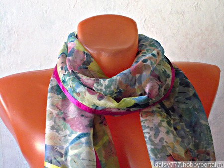Шифоновый шарф ручной работы "Нежная фуксия" модель 2 ручной работы на заказ