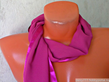 Малиновый шифоновый шарф ручной работы  "Ягода-малина" модель 1 ручной работы на заказ