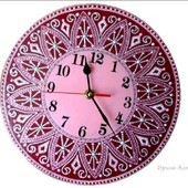 Часы настенные "Черешня" точечная роспись