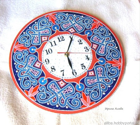 Часы настенные "Рето" точечная роспись ручной работы на заказ
