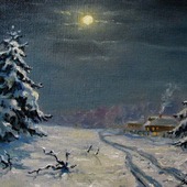 Картина "Зимнее полнолуние"