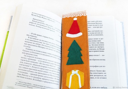 Новогодние закладки из фетра для учебников, блокнотов. Новый год 2019 ручной работы на заказ