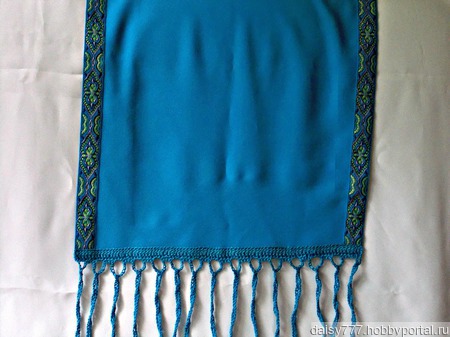 Голубой шарф ручной работы из ткани "Лазурный берег" ручной работы на заказ