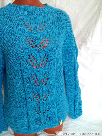 Мохеровый свитер "Листья" ручной работы на заказ
