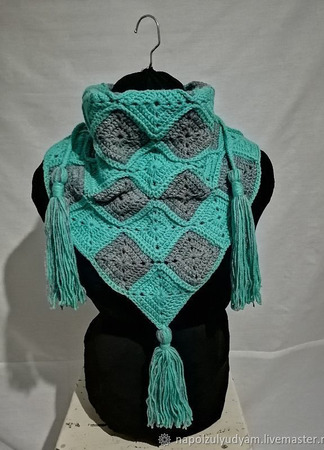 Вязаный бактус шарф шейный платок ручной работы на заказ