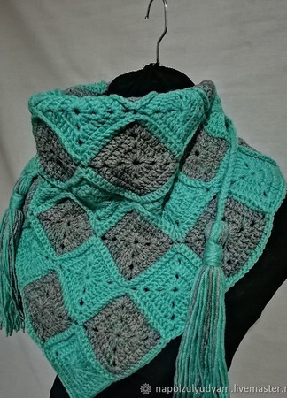 Вязаный бактус шарф шейный платок ручной работы на заказ