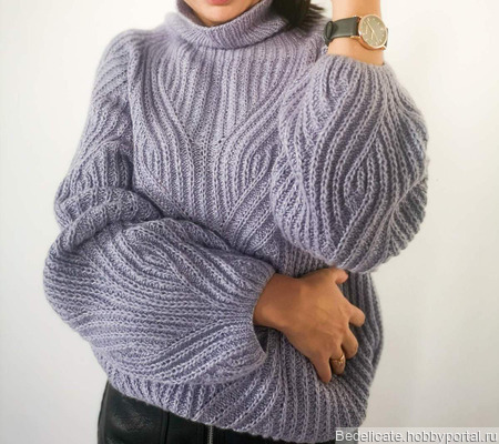 Лавандовый свитер ручной работы на заказ