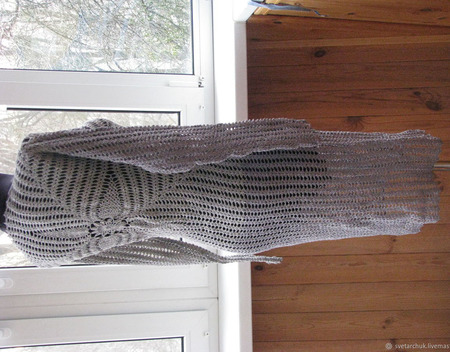 Платье крючком с длинным рукавом ручной работы на заказ