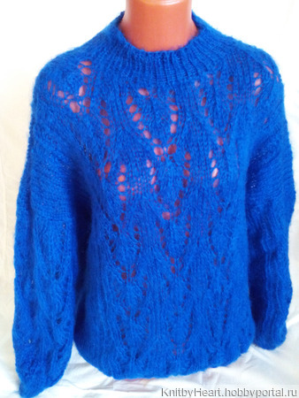 Вязаный свитер из мохера в стиле оверсайз ручной работы на заказ