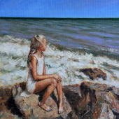 Картина "Девочка и море"