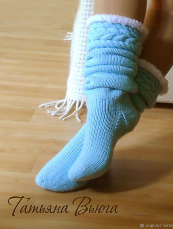 Гольфы вязаные, вязаные носки длинные "Шаманы" ручной работы на заказ
