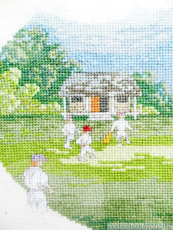 Картина "Игра на поляне", ручная вышивка крестом ручной работы на заказ