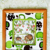 Картина "Ежики в лесу" ручная вышивка крестом
