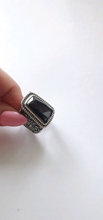Перстень с дымчатым кварцем ручной работы на заказ
