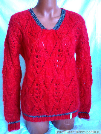 Вязаный свитер из кид-мохера ручной работы на заказ