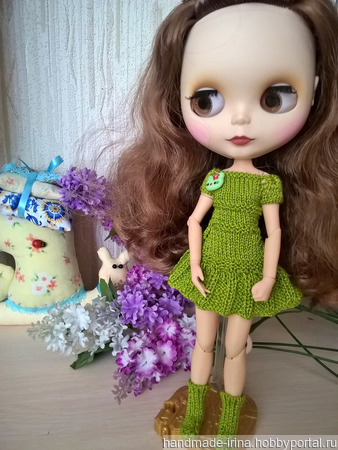 Платье для куклы "Летняя радуга" ручной работы на заказ