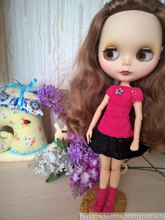 Платье для куклы "Летняя радуга" ручной работы на заказ