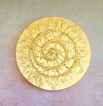 Картина-оберег для дома "Золотая Спираль" ручной работы на заказ