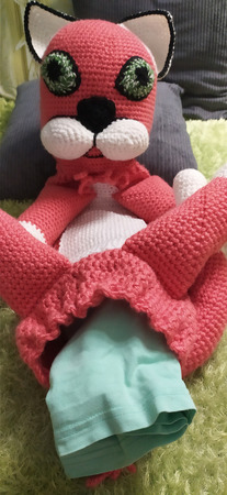 Игрушка-пижамница "Розовый котя" ручной работы на заказ