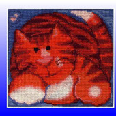 Вышитая картина "Рыжий кот"