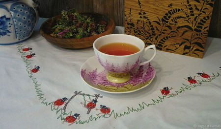 Роспись фарфора - набор "Иван-чай" ручной работы на заказ